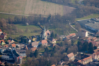 Bischwiller dans le département Bas Rhin, France du point de vue du drone