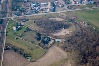 Gambsheim dans le département Bas Rhin, France d'en haut