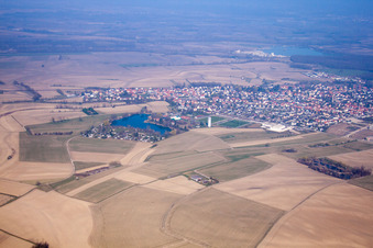 Vue oblique de Gambsheim dans le département Bas Rhin, France