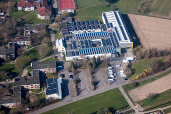 Vue aérienne de Maison et atelier de vie assistée pour personnes handicapées Ateliers Diakonie Kork-Hanauerland à le quartier Kork in Kehl dans le département Bade-Wurtemberg, Allemagne