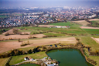 Vue aérienne de Aéroport à le quartier Sundheim in Kehl dans le département Bade-Wurtemberg, Allemagne