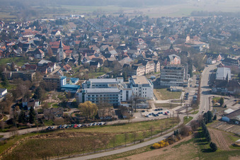Vue aérienne de Terrain de l'hôpital Centre d'épilepsie Kork à le quartier Kork in Kehl dans le département Bade-Wurtemberg, Allemagne