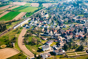 Vue aérienne de Rue Gürrel à le quartier Kork in Kehl dans le département Bade-Wurtemberg, Allemagne