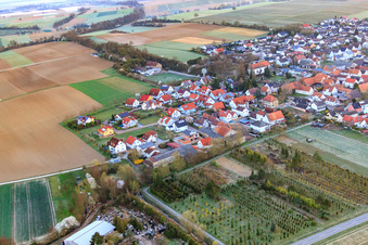 Vue aérienne de Vollmersweilerer Straße et pépinière à Freckenfeld dans le département Rhénanie-Palatinat, Allemagne
