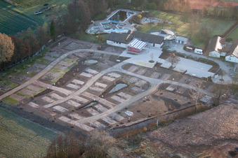 Vue aérienne de Camping à le quartier Klingen in Heuchelheim-Klingen dans le département Rhénanie-Palatinat, Allemagne