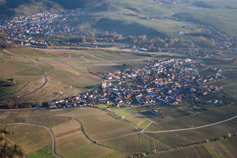 Birkweiler dans le département Rhénanie-Palatinat, Allemagne depuis l'avion