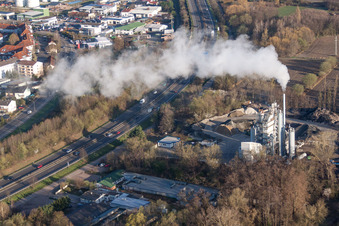 Vue aérienne de Centrale d'enrobage Landau Juchem KG à Landau in der Pfalz dans le département Rhénanie-Palatinat, Allemagne