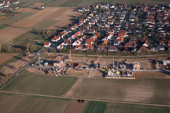 Vue aérienne de Nouvelle zone de développement Am Steinsteg à Bornheim dans le département Rhénanie-Palatinat, Allemagne