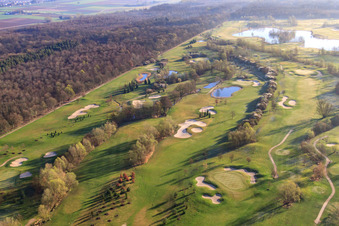 Vue aérienne de Golf Course Landgut Dreihof - GOLF absolu le matin à le quartier Dreihof in Essingen dans le département Rhénanie-Palatinat, Allemagne