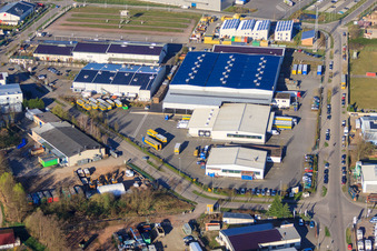 Vue aérienne de Barth Spedition GmbH à le quartier Minderslachen in Kandel dans le département Rhénanie-Palatinat, Allemagne