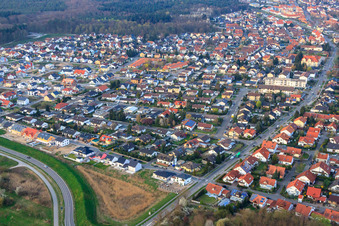 Vue aérienne de De Buchstraße à Vogelring à Jockgrim dans le département Rhénanie-Palatinat, Allemagne