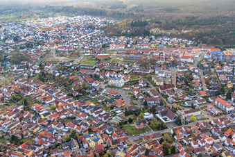 Vue aérienne de Maximilianstraße x Schillerstr à Jockgrim dans le département Rhénanie-Palatinat, Allemagne