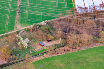 Vue oblique de Jardins du Rheinzaberner Randgraben à Rheinzabern dans le département Rhénanie-Palatinat, Allemagne