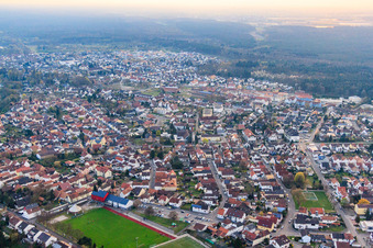 Vue aérienne de Rue Ziegel à Jockgrim dans le département Rhénanie-Palatinat, Allemagne