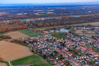 Vue aérienne de Gartenstr à Leimersheim dans le département Rhénanie-Palatinat, Allemagne