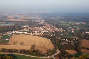 Vue oblique de Lauterbourg dans le département Bas Rhin, France