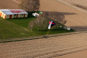 Vue aérienne de Riedseltz dans le département Bas Rhin, France