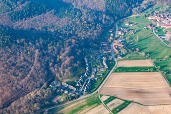 Vue aérienne de Complexe de maisons de vacances Les Chataigners Pffafenbronn à Lembach dans le département Bas Rhin, France