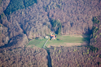 Langensoultzbach dans le département Bas Rhin, France vue du ciel