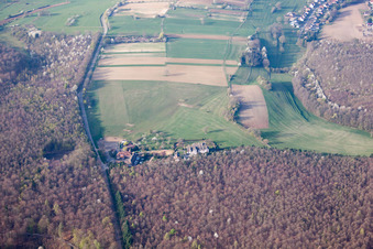 Vue aérienne de Villa Riessack à Niederbronn-les-Bains dans le département Bas Rhin, France
