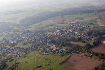 Vue oblique de Gumbrechtshoffen dans le département Bas Rhin, France