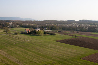 Vue aérienne de Gunstett à Gunstett dans le département Bas Rhin, France