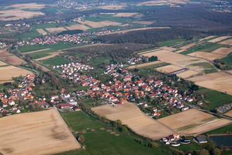 Photographie aérienne de Champs agricoles et terres agricoles à Kutzenhausen dans le département Bas Rhin, France