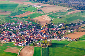 Quartier Wargolshausen in Hollstadt dans le département Bavière, Allemagne d'en haut