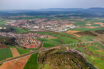 Vue aérienne de Quartier Herschfeld in Bad Neustadt an der Saale dans le département Bavière, Allemagne