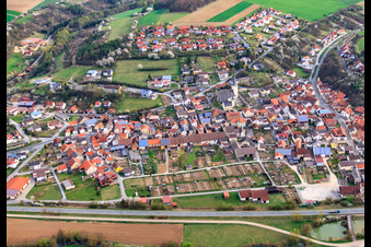 Vue aérienne de Seegartenweg à Hollstadt dans le département Bavière, Allemagne