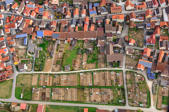 Vue aérienne de Jardins familiaux sur Seegartenweg à Hollstadt dans le département Bavière, Allemagne