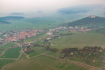 Vue oblique de Bad Colberg à Heldburg dans le département Thuringe, Allemagne