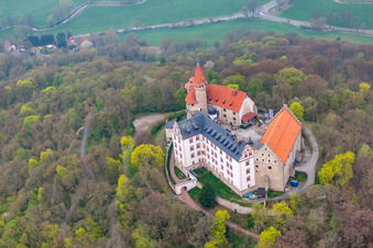 Vue oblique de Château Heldburg à Heldburg dans le département Thuringe, Allemagne