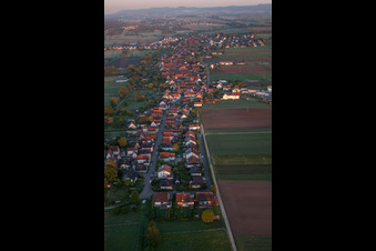 Champs agricoles et terres agricoles à Freckenfeld dans le département Rhénanie-Palatinat, Allemagne d'en haut