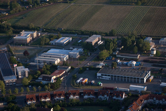 Vue aérienne de Service de camions et d'autobus MAN à Landau in der Pfalz dans le département Rhénanie-Palatinat, Allemagne