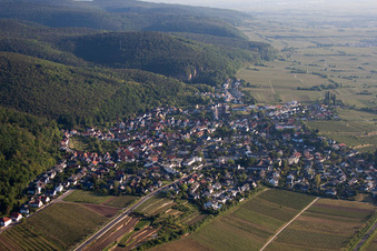 Vue aérienne de Vue sur le village à le quartier Haardt in Neustadt an der Weinstraße dans le département Rhénanie-Palatinat, Allemagne