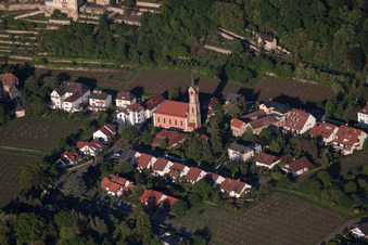Vue aérienne de Sur la route des vins à le quartier Haardt in Neustadt an der Weinstraße dans le département Rhénanie-Palatinat, Allemagne