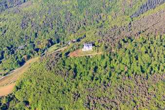 Vue aérienne de Chapelle Sainte-Anne sur le versant de la forêt du Palatinat à Burrweiler dans le département Rhénanie-Palatinat, Allemagne