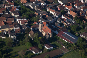 Photographie aérienne de Vue des rues et des maisons dans les quartiers résidentiels à le quartier Appenhofen in Billigheim-Ingenheim dans le département Rhénanie-Palatinat, Allemagne
