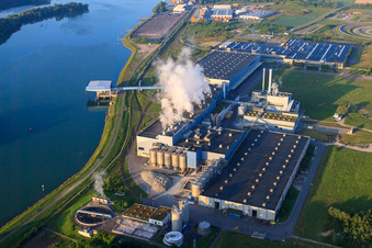 Papierfabrik Palm GmbH & Co. KG | Plante Wörth am Rhein à Wörth am Rhein dans le département Rhénanie-Palatinat, Allemagne depuis l'avion