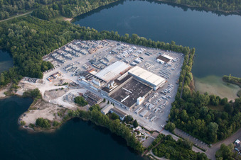 Vue aérienne de Lithonplus à le quartier Eggenstein in Eggenstein-Leopoldshafen dans le département Bade-Wurtemberg, Allemagne