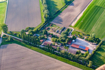 Gazon Semler à Elisabethenwörth à le quartier Rheinsheim in Philippsburg dans le département Bade-Wurtemberg, Allemagne d'en haut
