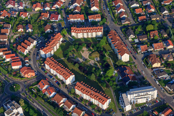 Vue oblique de Geschwister-Scholl-Straße à Germersheim dans le département Rhénanie-Palatinat, Allemagne