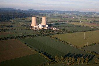 Photographie aérienne de Centrale nucléaire à le quartier Grohnde in Emmerthal dans le département Basse-Saxe, Allemagne