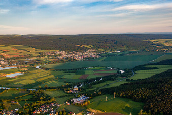 Vue aérienne de Quartier Lüchtringen in Höxter dans le département Rhénanie du Nord-Westphalie, Allemagne