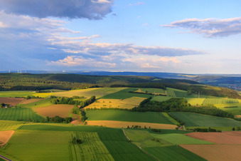 Vue aérienne de Champs et forêts à le quartier Hembsen in Brakel dans le département Rhénanie du Nord-Westphalie, Allemagne