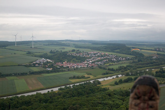 Vue aérienne de Gädheim dans le département Bavière, Allemagne