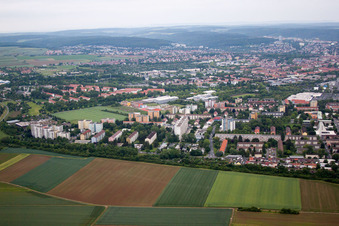 Vue oblique de Oberndorf à Schweinfurt dans le département Bavière, Allemagne