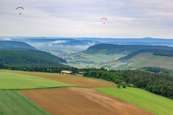 Vue aérienne de Peu avant le Ramsthal à Ramsthal dans le département Bavière, Allemagne