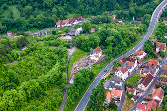 Vue aérienne de Quartier Trimberg in Elfershausen dans le département Bavière, Allemagne